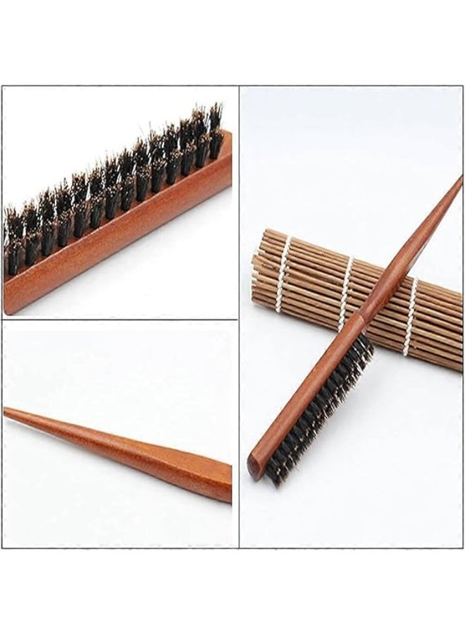 A brown wooden hairbrush and comb for styling hair, suitable for all hair types. It gently massages the scalp and helps to tame baby hairs. - Image 4